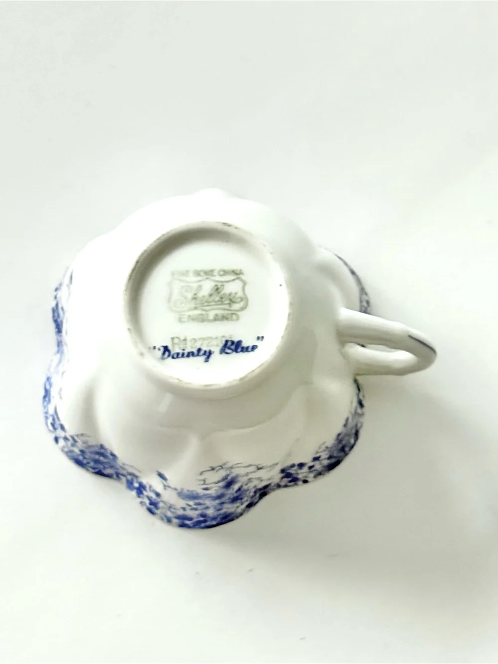 Vintage Shelley “Dainty Blue” Fine Bone China Tea Cup and Saucer